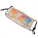 Mondkapje gezichtsmasker met wereldkaart bruin-roze