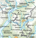 Fietskaart 18 Lugano - Locarno - Bellinzona ( Tessin ) | Kümmerly & Frey