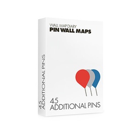 handige extra Extra pins voor Pin Wereldkaart 45 x rood - grijs - blauw | Palomar