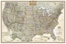 Wandkaart USA - Verenigde Staten politiek, antiek, 108 x 75 cm | National Geographic