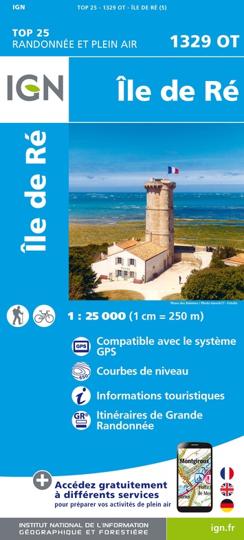 Carte Ile De Ré 1329OT - Carte Topographique Détailée Pour Randonnée Et Découverte
