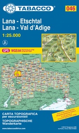 Wandelkaart 046 Lana - Etschtal - Lana - Val d'Adige | Tabacco Editrice