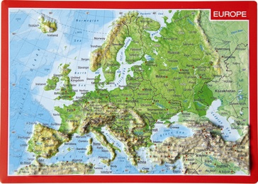 Ansichtkaart Europa met reliëf | GeoRelief