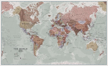 Wereldkaart 97P World executive political, 136 x 84 cm | Maps International