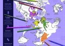 Kinderwereldkaart World mythische monsters doodle - om in te kleuren | 85 x 60 cm | Maps International