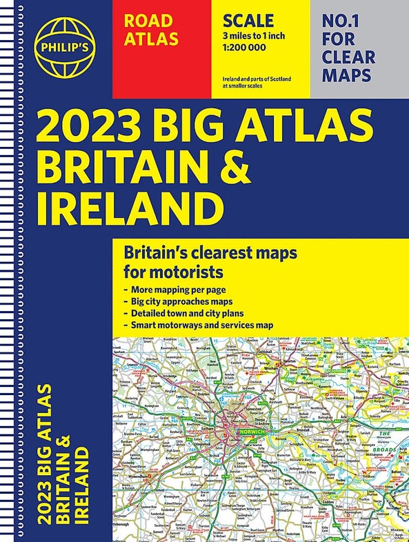 Springplank Aardappelen Symfonie Wegenatlas Big Atlas Britain & Ireland 2023 A3-Formaat | Philip's Maps |  9781849076074 | Reisboekwinkel De Zwerver