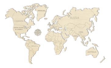 Wereldkaart van hout - Legpuzzel Wooden World Map Medium | Wooden City