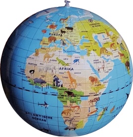 Opblaasbare wereldbol - globe Dierenquiz - Stick N Quiz | Caly Toys