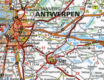 Wandkaart België - Luxemburg geplastificeerd | Michelin