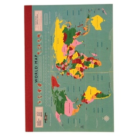 Notitieboekje schrift A5 met vintage wereldkaart | Rex London