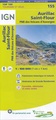 Fietskaart - Wegenkaart - landkaart 155 Aurillac - Mauriac - St. Flour - PNR des Volcans d'Auvergne | IGN - Institut Géographique National