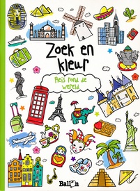 Kleurboek Zoek en kleur  - Reis rond de wereld | Ballon