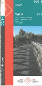 Topografische kaart - Wandelkaart 30/3-4 Topo25 Ninove | NGI - Nationaal Geografisch Instituut