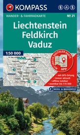 Wandelkaart 21 Liechtenstein - Feldkirch - Vaduz | Kompass
