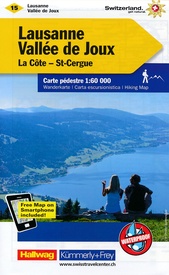 Wandelkaart 15 Lausanne - Vallée de Joux | Kümmerly & Frey