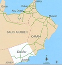 Wegenkaart - landkaart Oman - Dhofar Road Map | Hupe Verlag