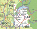 Fietskaart - Wegenkaart - landkaart 144 Annecy - Lausanne - Albertville - Geneve - Evian - Mont Blanc | IGN - Institut Géographique National