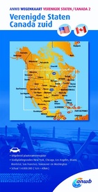 Wegenkaart - landkaart 2 Verenigde Staten en Canada Zuid | ANWB Media
