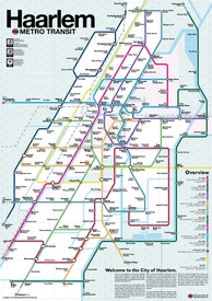 Wandkaart - Stadsplattegrond Haarlem Metro Transit Map - Metrokaart | Victor van Werkhoven