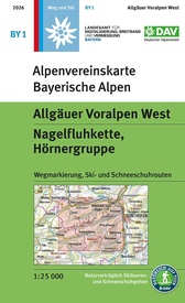 Wandelkaart BY1 Algäuer Voralpen West weg+ski Nagelfluhkette, Hörnergrup | Alpenverein
