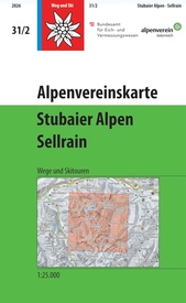 Wandelkaart 31/2 Alpenvereinskarte Stubaier Alpen Sellrain weg+ski | Alpenverein