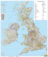 Groot-Brittannië - Ierland | Geplastificeerd | 99 x 116 cm
