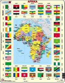 Legpuzzel Afrika met vlaggen | Larsen