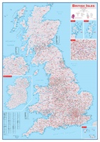 Groot-Brittannië met postcodes | Papier | 84 x 119 cn