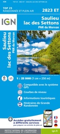 Topografische kaart - Wandelkaart 2823ET Saulieu - Lac de Settons | IGN - Institut Géographique National