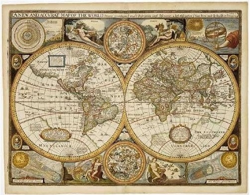 alledaags Rouwen Frank Historische wereldkaart Wereld antiek 1651 90,5 x 69 cm | Freytag & Berndt  | 9783850844079 | Reisboekwinkel De Zwerver