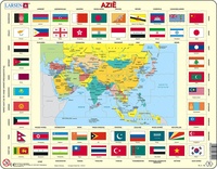 Azië met vlaggen
