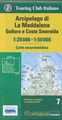 Wandelkaart 7 Carta-guida Arcipelago di La Maddalena, Gallura e Costa Smeralda | Touring Club Italiano