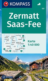 Wandelkaart 117 Zermatt - Saas Fee | Kompass