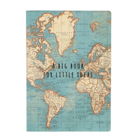 Notitieboekje schrift A5 met vintage wereldkaart | Sass & Belle