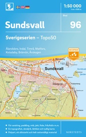 Wandelkaart - Topografische kaart 96 Sverigeserien Sundsvall | Norstedts