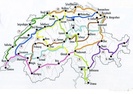 Overzicht fietsroutes Zwitserland Veloland