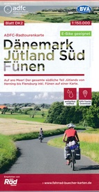 Fietskaart DK2 ADFC Radtourenkarte Dänemark Zuid - Jutland - Denemarken | BVA BikeMedia
