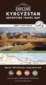Wegenkaart - landkaart Kyrgyzstan Explore adventure travel map | Ountravela