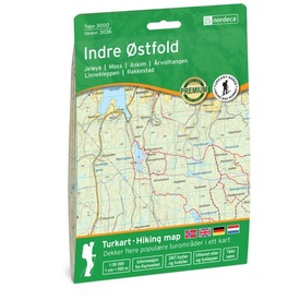 Wandelkaart 3036 Topo 3000 Indre Østfold - Ostfold | Nordeca