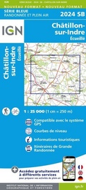 Wandelkaart - Topografische kaart 2024SB Chatillon-sur-Indre, Ecueille | IGN - Institut Géographique National
