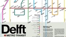 Wandkaart - Stadsplattegrond Delft Metro Transit Map - Metrokaart | Victor van Werkhoven