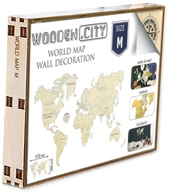 Wereldkaart van hout - Legpuzzel Wooden World Map Medium | Wooden City