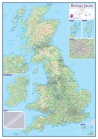 Engeland - British Isles roadplanning wall map, 84 X 119 cm