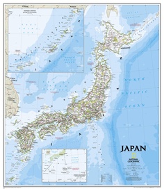 Wandkaart Japan | Geplastificeerd | 63 x 74 cm | National Geographic