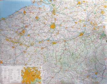 Wandkaart Belgie & Luxemburg 125 x 99 cm | Hallwag