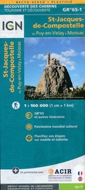 Wandelkaart - Pelgrimsroute (kaart) St-Jacques-de-Compostela GR 65-1, St Jacobsroute | IGN - Institut Géographique National