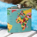 Kadotip Heupfles met antieke wereldkaart | Rex London