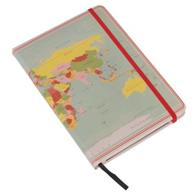 Reisdagboek - Kadotip Notitieboek Vintage Wereldkaart   | Rex London