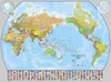Wereldkaart World pacific-centred wall map, 136 x 100 cm | Maps International