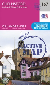 Topografische kaart 167 Landranger Active Chelmsford / Harlow  / Bishop's Stortford | Ordnance Survey